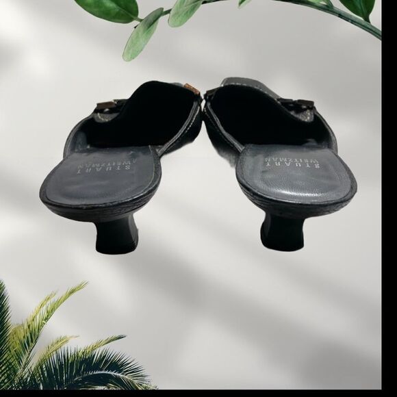 Stuart Weitzman Black Leather Slide Mules 6.5 - Picture 5 of 6